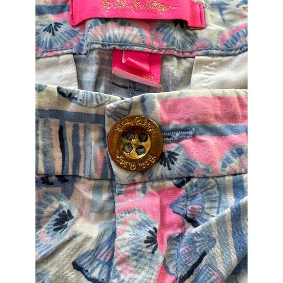 Lilly Pulitzer Aide Ruffle Pocket Whisper Blue Yeah Bouy, Stretch shorts, size 4 - Picture 4 of 8